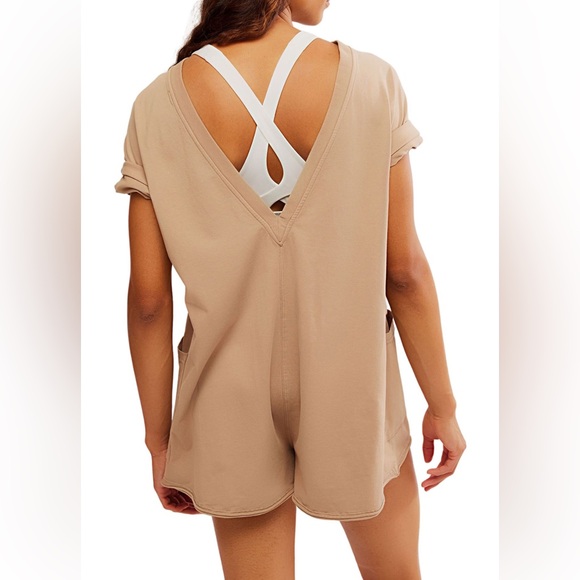 FP Movement Women’s Hot Shot Tee Romper Mocha Latte Size Small - Picture 10 of 12